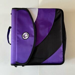 New Case-it Dual 2.0, Zipper Binder, 2 set of 2” D-Ring Dual Purple